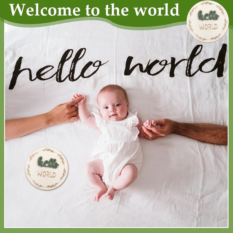 AuraRay 7 Pack Baby Monthly Milestone Cards Sign, Double Sided Baby Milestone Signs Wooden Marker Discs for 1-12 Months Baby Milestone Pictures Baby Shower Gifts - Image 3
